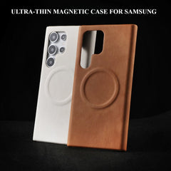 Leather Magnetic Ultra-thin Sweat-proof Phone Case For Samsung Galaxy S23 S24 Ultra
