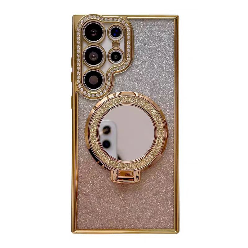 Luxury Glitter Mirror Magnetic Ring Holder Case For Samsung Galaxy S25 S24 S23 S22 Plus Ultra