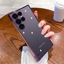 Transparent Ultra-Thin Electroplated Magnetic Case with Lens Film for Galaxy S22/S23/S24/S25 Series