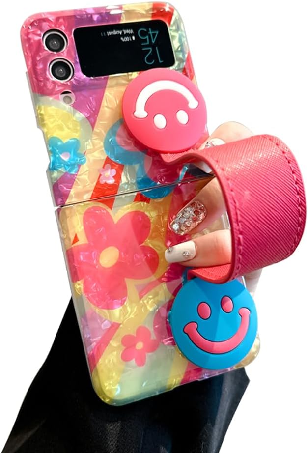 Graffiti Oil Painting Flower Phone Case For Galaxy Z Flip 3/Galaxy Z Flip 4/Galaxy Z Flip 5/Galaxy Z Flip 6