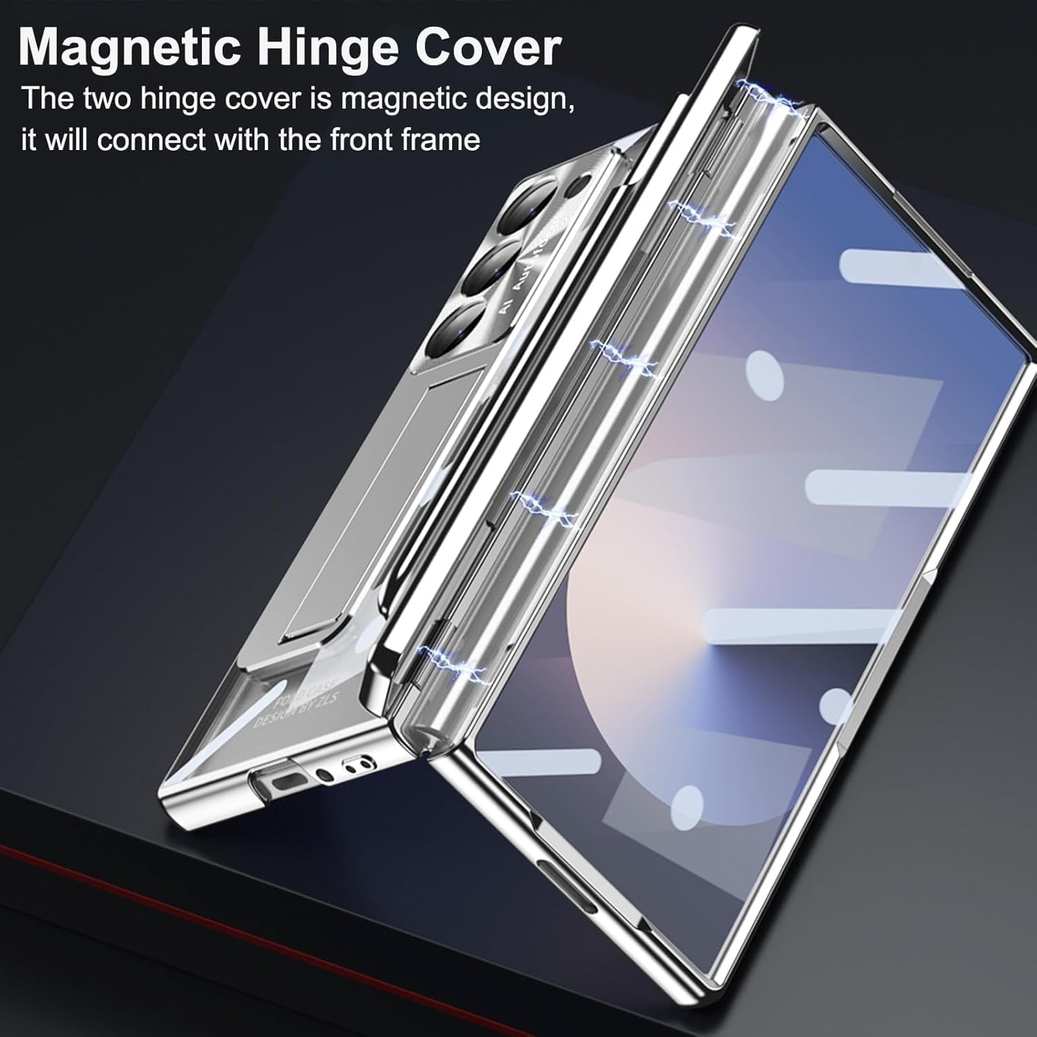 Suitable For Galaxy Z Fold 3/Galaxy Z Fold 4/Galaxy Z Fold 5/Galaxy Z Fold 6 | Transparent Case Phone Case with Pen Holder & Pen