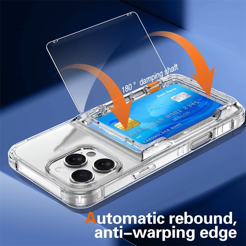 Transparent Phone Case With Photo Card Holder For iPhone 11 12 13 14 15 Series And Samsung S24 S23 Ultra