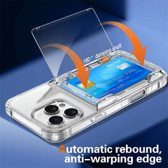 Transparent Phone Case With Photo Card Holder For iPhone 11 12 13 14 15 Series And Samsung S24 S23 Ultra