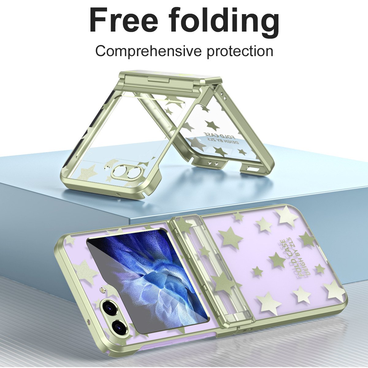 Electroplating starry sky mobile phone case, suitable for Galaxy Z Flip 3/Galaxy Z Flip 4/Galaxy Z Flip 5/Galaxy Z Flip 6