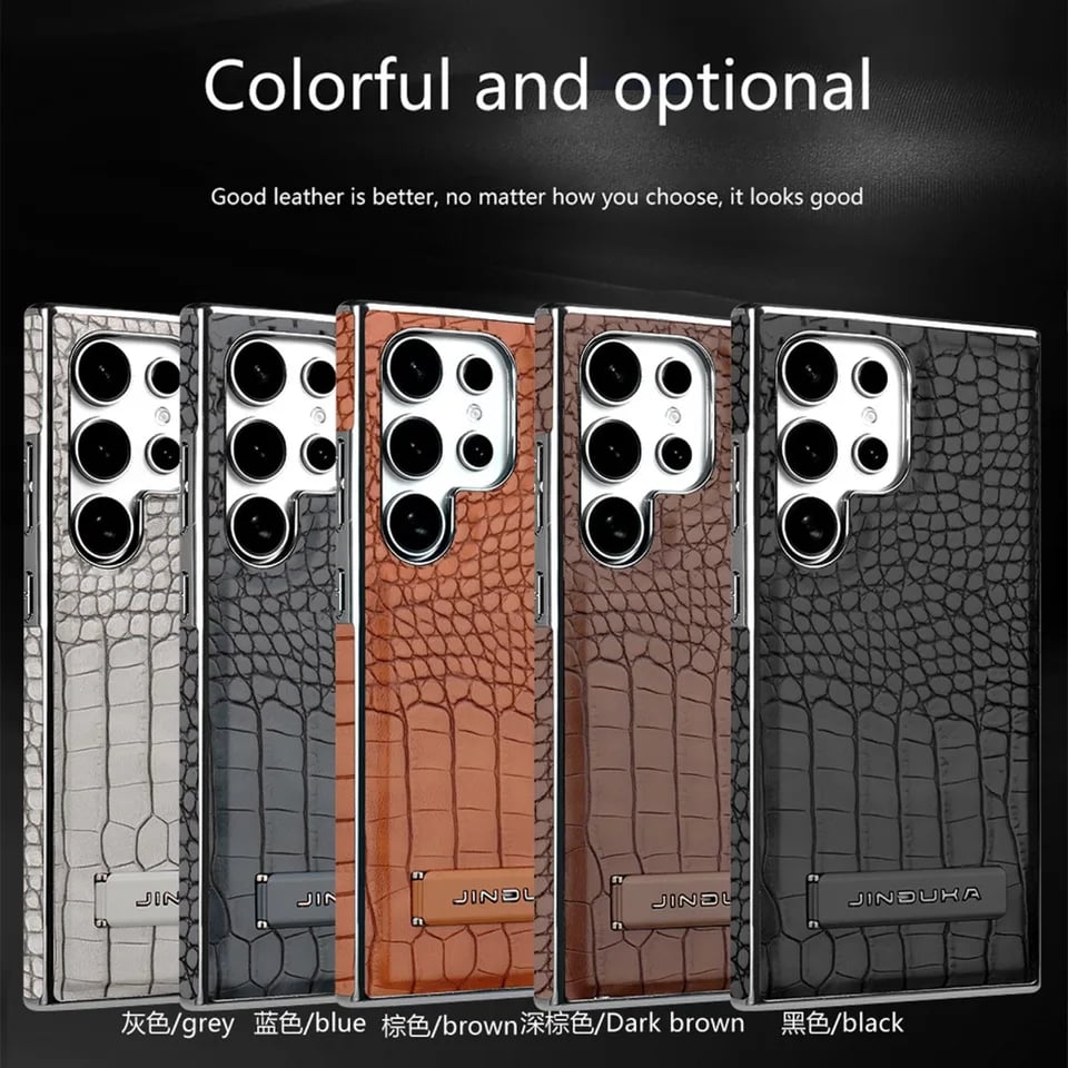 SentimentvalueTM Leather Phone Case, Premium Crocodile Leather Texture Magnetic Stand Phone Case For Samsung Galaxy S25 S24 S23 Series