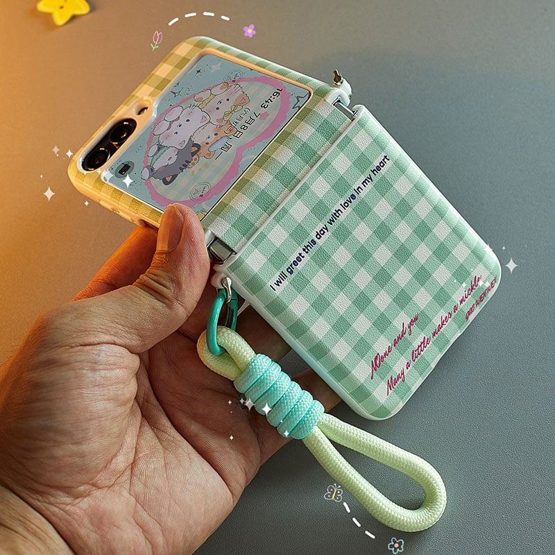 Full Cover Grid Case For Galaxy Z Flip 5/Galaxy Z Flip 6
