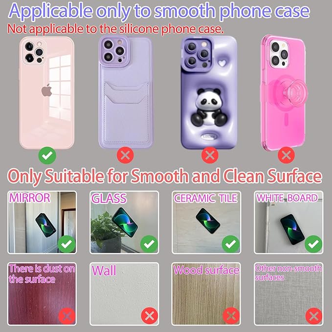 Silicone Suction Cup Phone Case Mount Double Sided for iPhone and Android