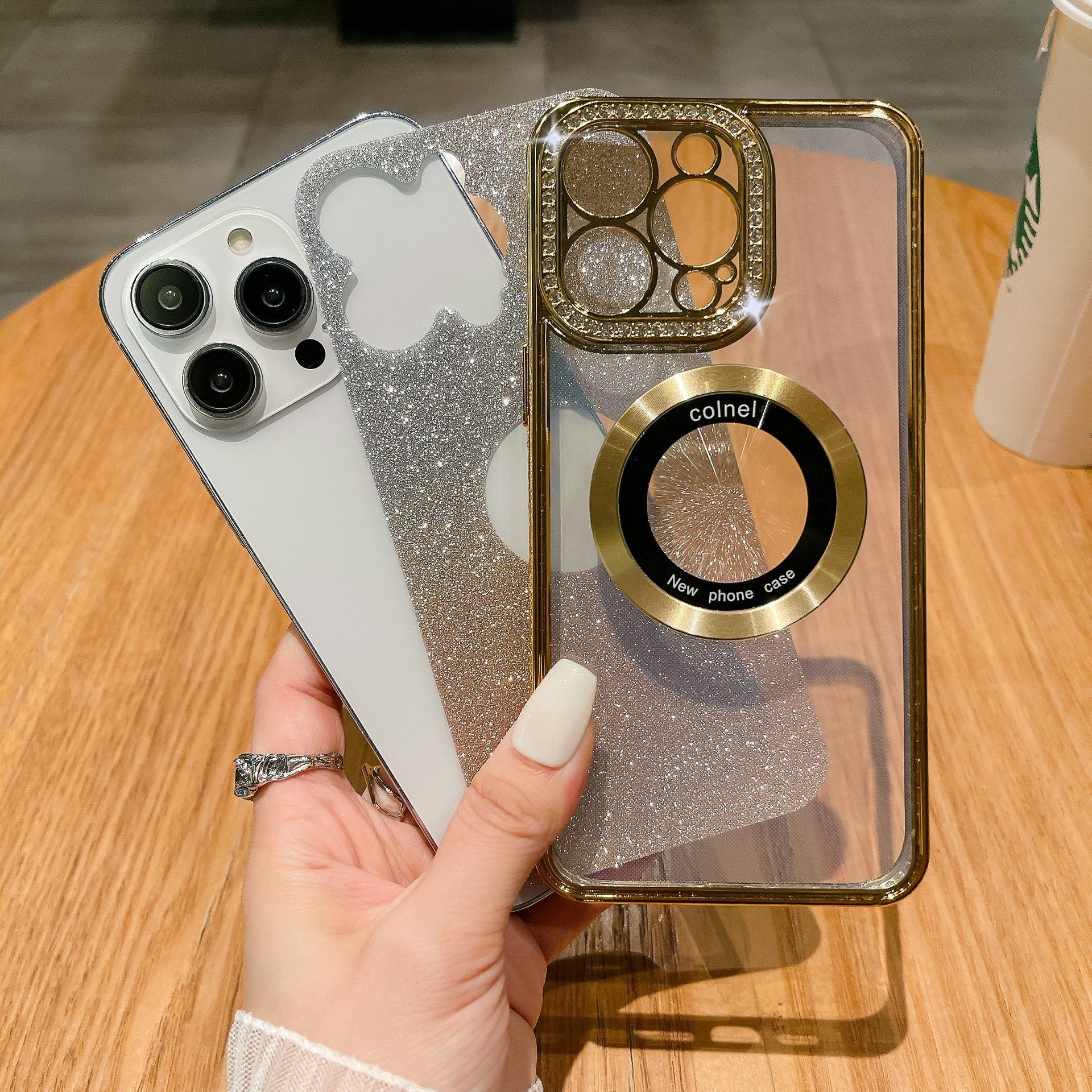 💖 Glitter Diamond Magnetic Ring Holder Case for iPhone ✨