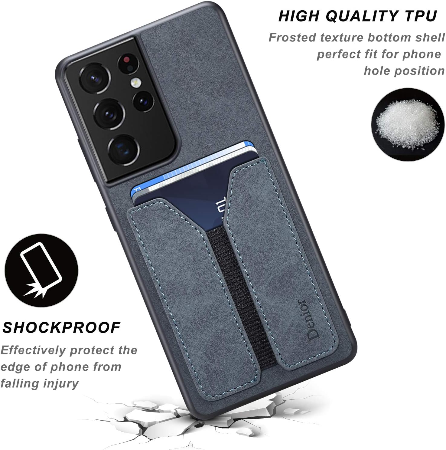 Leather Card Pocket Wallet Phone Case for Samsung Galaxy S20/S21/S22/S23/S24 Series