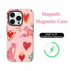 Tiger & Heart MagSafe Case for iPhone 16–12 – 38 Magnets, Optional Magnetic Stand, Dual Style