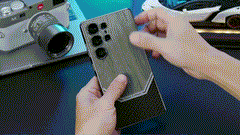 Electroplated Plain Leather Wood Grain Phone Case for Galaxy S25 Ultra(Only Case)