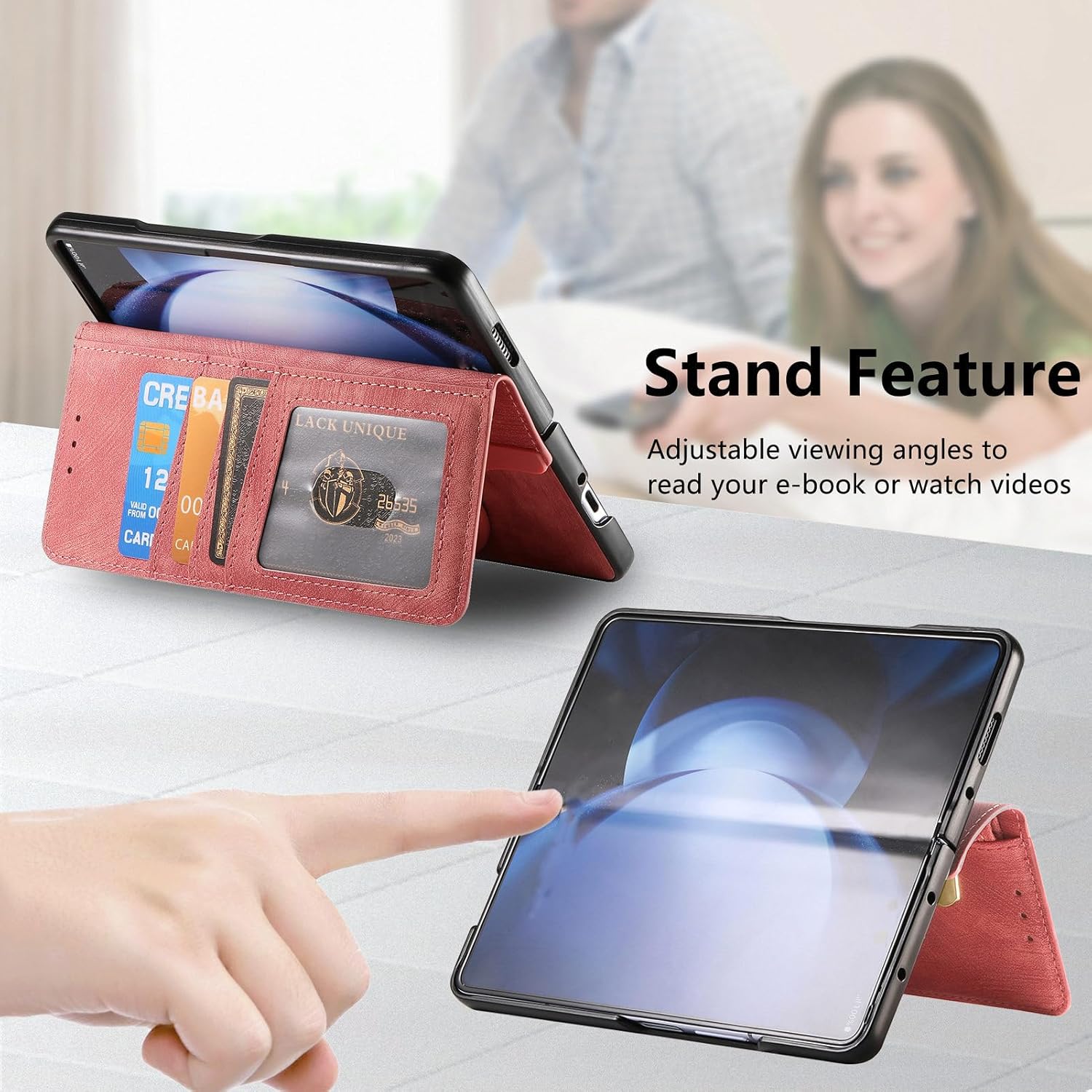 Creative magnetic two-in-one detachable mobile phone leather case for Galaxy Z Fold 3/Galaxy Z Fold 4/Galaxy Z Fold 5/Galaxy Z Fold 6(Only Case)