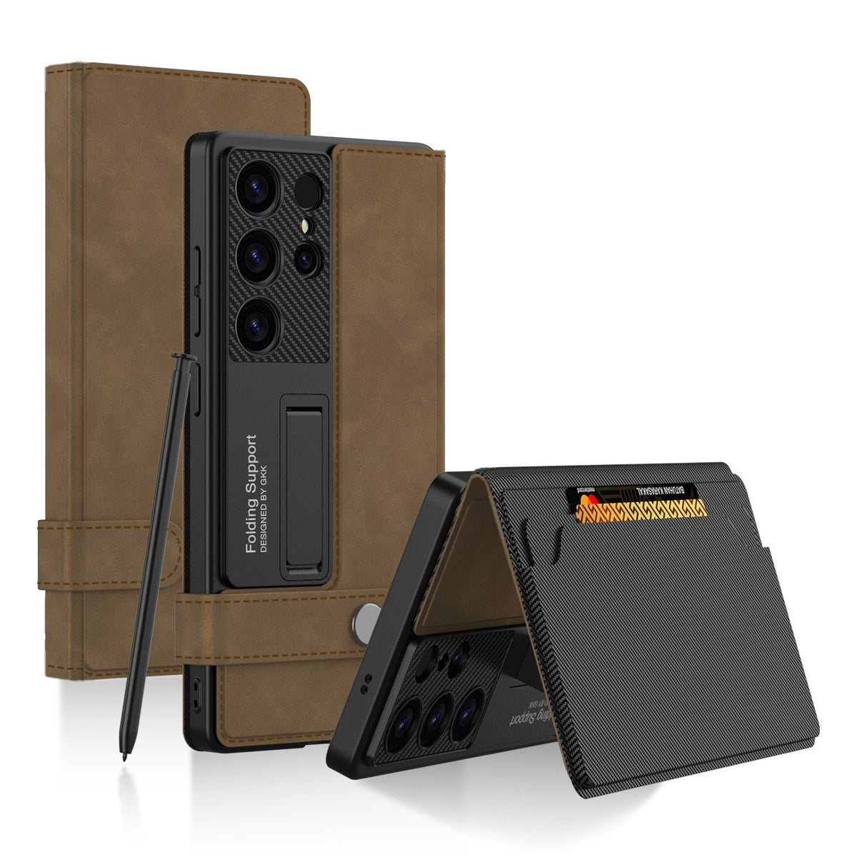 Premium Business Flip Wallet Case For Galaxy S25 S24 S23 Ultra(Only Case)