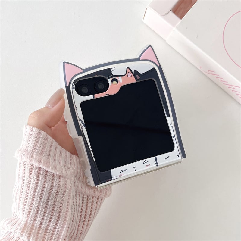 Stacking Cat Phone Case For Galaxy Z Flip 3/Galaxy Z Flip 4/Galaxy Z Flip 5/Galaxy Z Flip 6