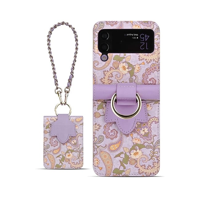Totem foldable mobile phone leather case, suitable for Galaxy Z Flip 3/Galaxy Z Flip 4/Galaxy Z Flip 5/Galaxy Z Flip 6