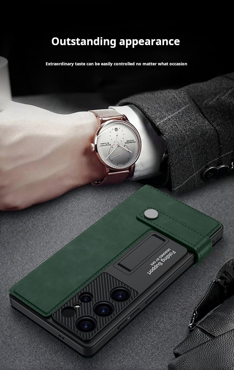 Premium Business Flip Wallet Case For Galaxy S25 S24 S23 Ultra(Only Case)