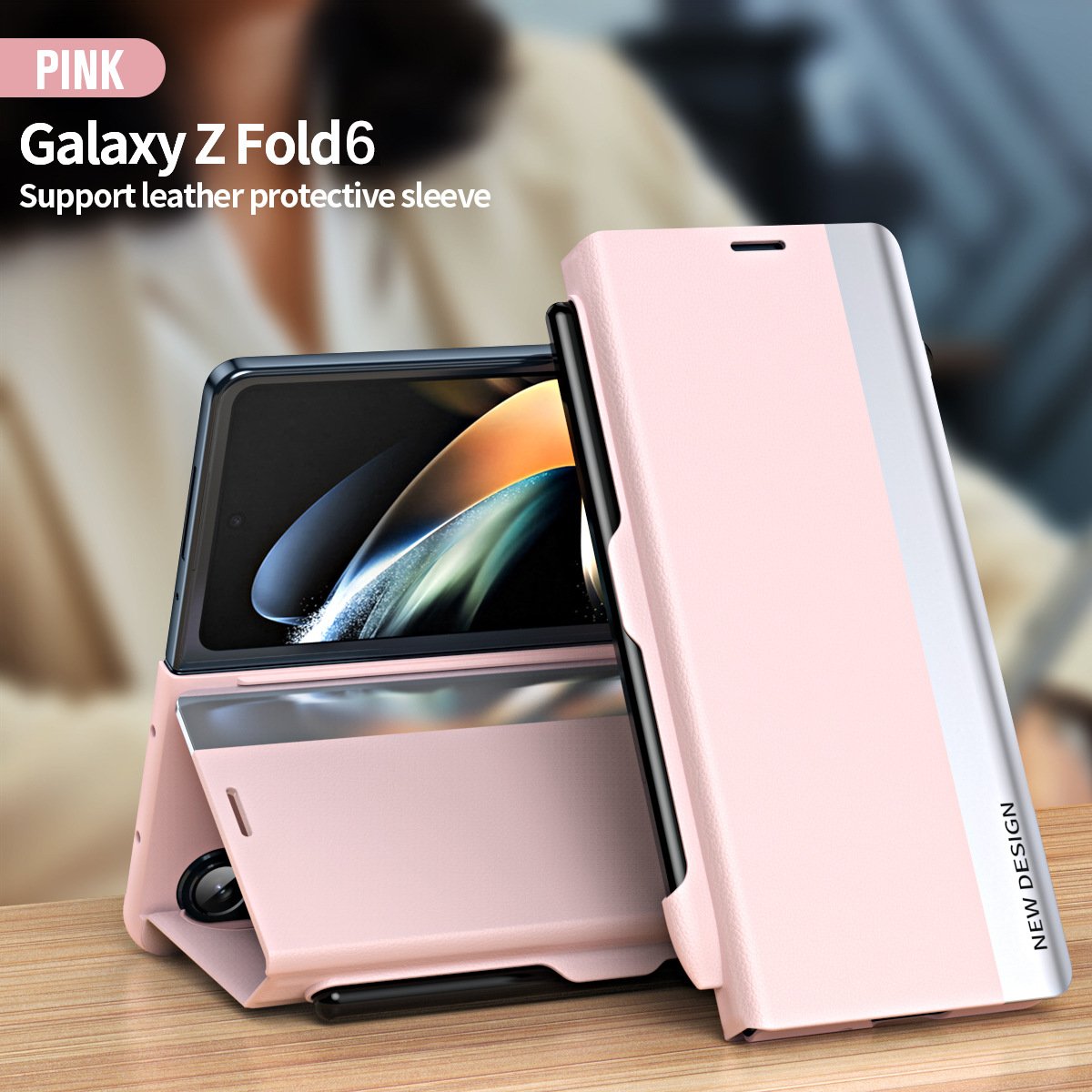 For Galaxy Z Fold 3/Galaxy Z Fold 4/Galaxy Z Fold 5/Galaxy Z Fold 6, the Flip Stand Case with Pen Slot