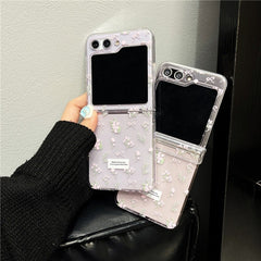 Floral Bow Phone Case For Galaxy Z Flip 3/Galaxy Z Flip 4/Galaxy Z Flip 5/Galaxy Z Flip 6