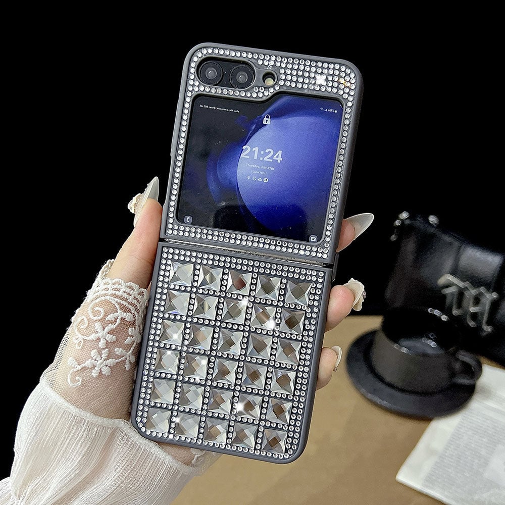 Shiny Diamond Cube Phone Case For Galaxy Z Flip 3/Galaxy Z Flip 4/Galaxy Z Flip 5/Galaxy Z Flip 6