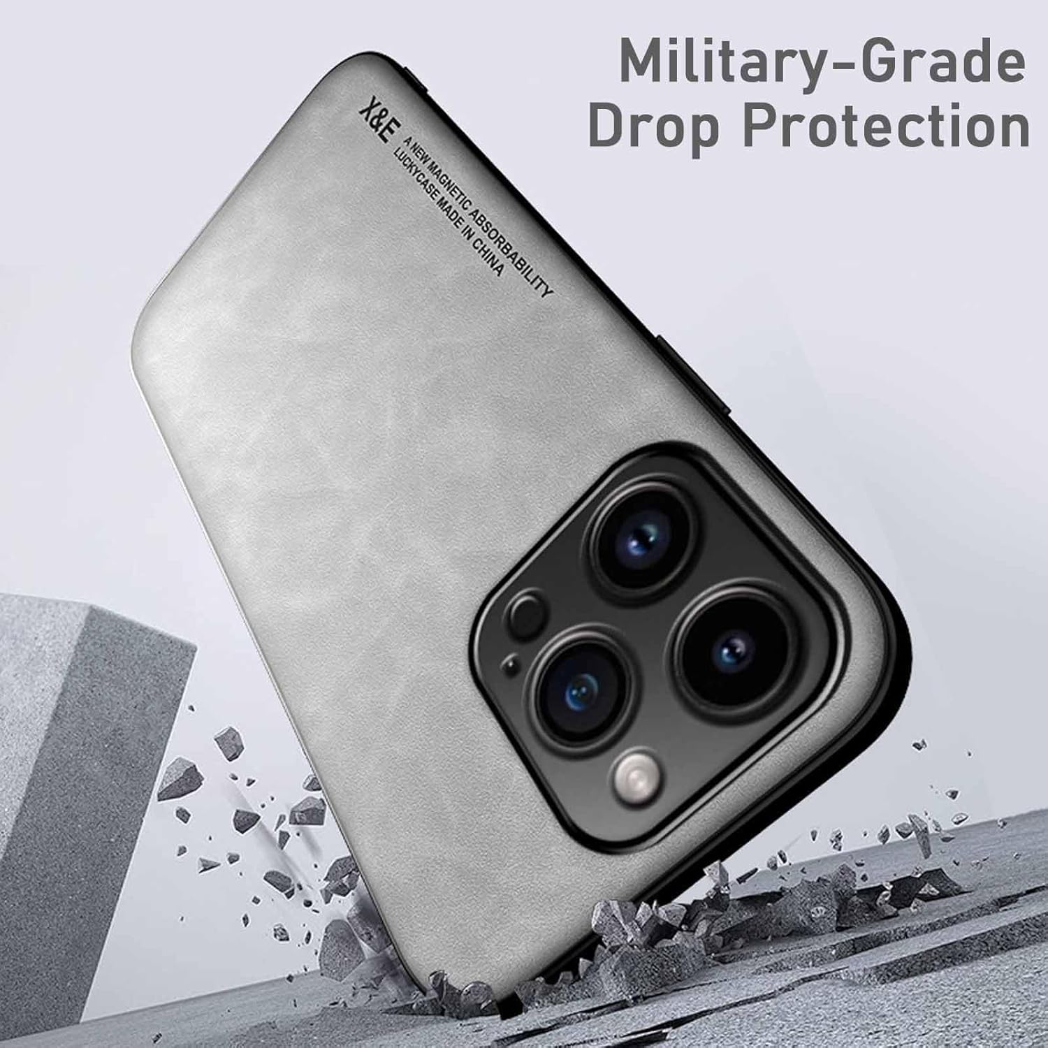 Sheepbuck leather magnetic mobile phone case for iPhone, shockproof, non-slip and ultra-light