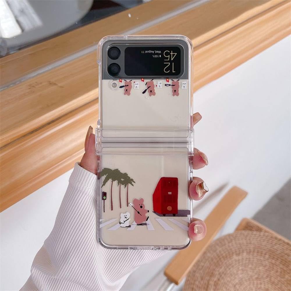 🐻 Cute bear phone case for Galaxy Z Flip 3/Galaxy Z Flip 4/Galaxy Z Flip 5/Galaxy Z Flip 6