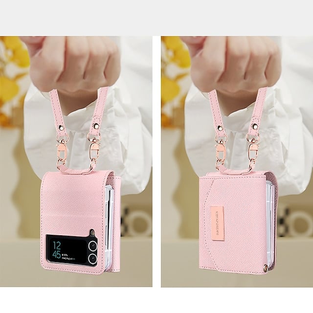 Cross pattern wallet case for Galaxy Z Flip 3/Galaxy Z Flip 4/Galaxy Z Flip 5/Galaxy Z Flip 6