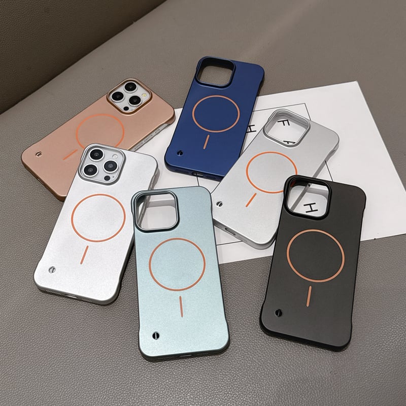 SentimentvalueTM Ultra-thin Frosted Borderless Magnetic Thin Ring Mobile Phone Case Suitable For iPhone 16/15/14/13/12 Series