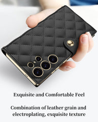 [💥New Arrivals💥]Diamond Pattern Card Flip Leather Case For Samsung Galaxy S25 Ultra/Samsung Galaxy S24 Ultra/Samsung Galaxy S23 Ultra