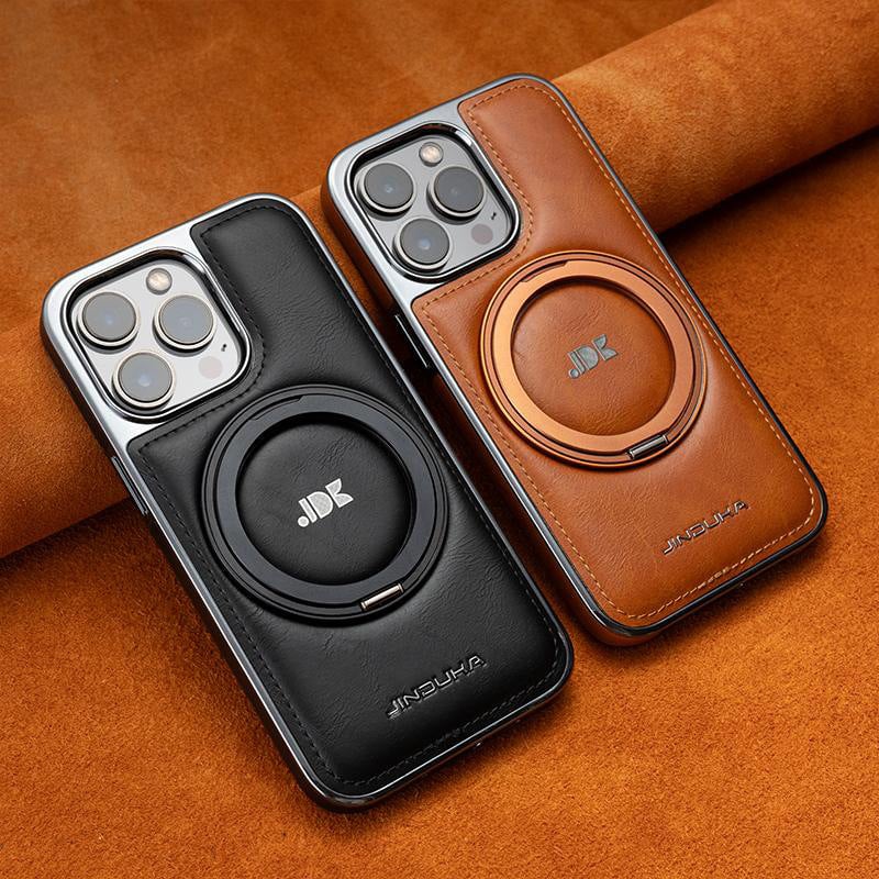 iPhone MagSafe Series | 360° Rotating Stand Leather Case for iPhone16/15/14/13 Series