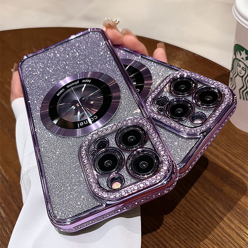 💖 Glitter Diamond Magnetic Ring Holder Case for iPhone ✨