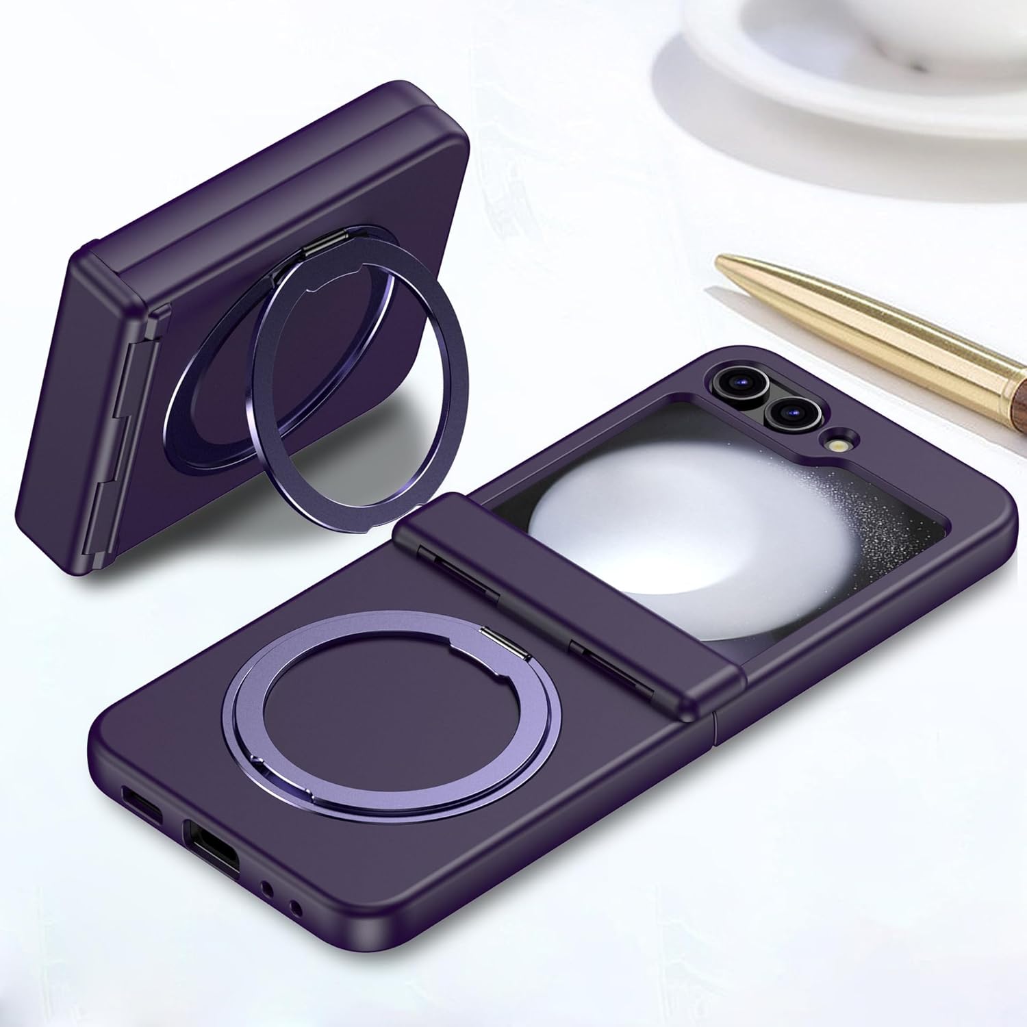 Full Coverage Hinge Shockproof Phone Case For Galaxy Z Flip 3/Galaxy Z Flip 4/Galaxy Z Flip 5/Galaxy Z Flip 6