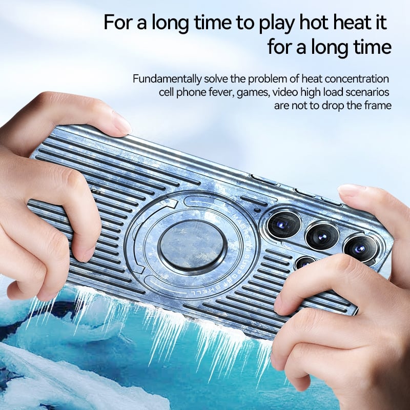 Invisible Pull Rod Stand Heat Dissipation Magnetic Mobile Phone Case For Samsung Galaxy S23 S24 Series