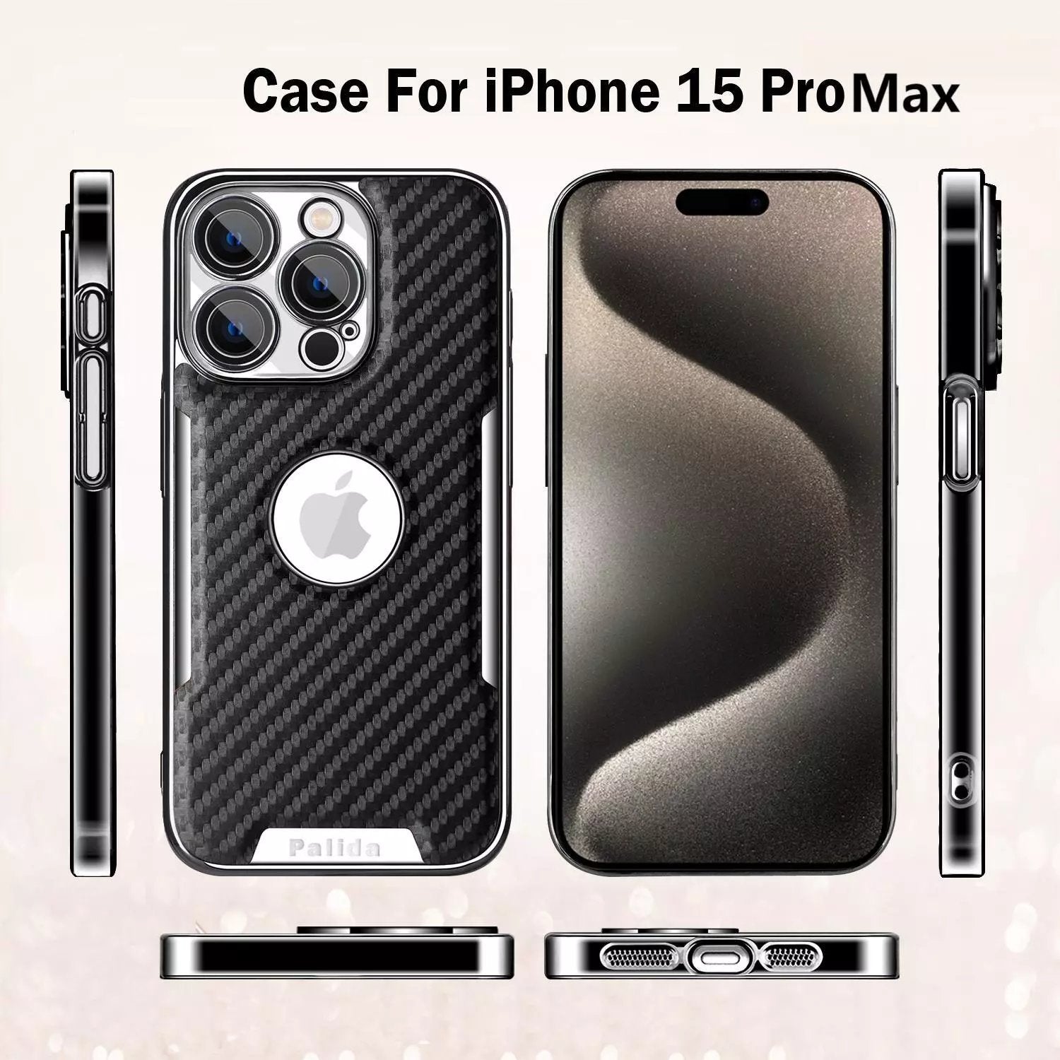Carbon Fiber Texture Missing Label Mobile Phone Case For Apple 16/15/14/13 Series, Simple Protective Cover With Built-in Lens Film