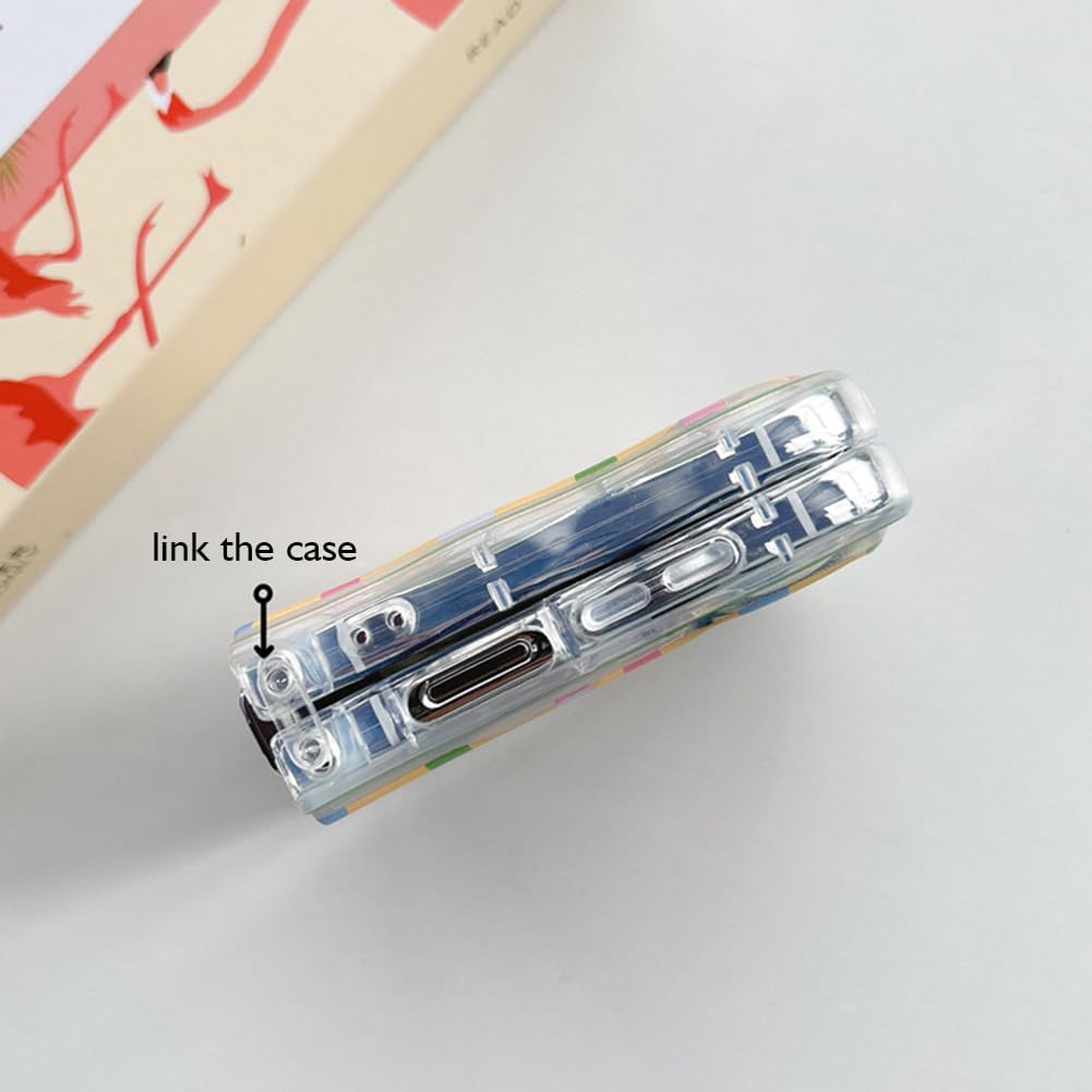 Cute Flower Phone Case For Galaxy Z Flip 3/Galaxy Z Flip 4/Galaxy Z Flip 5/Galaxy Z Flip 6 - Plaid Daisy and Plaid Flowers