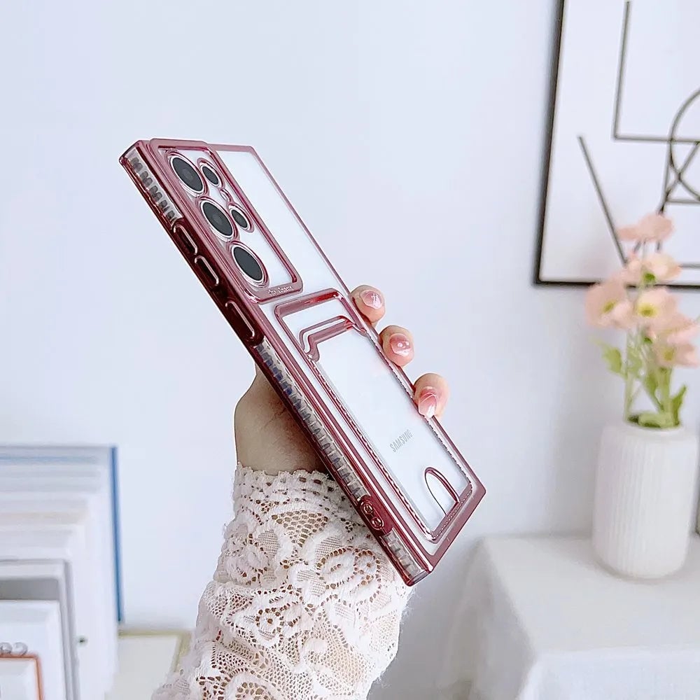 📱💳Transparent Card Holder Phone Case for Galaxy S24/S23/S22/S21 Series