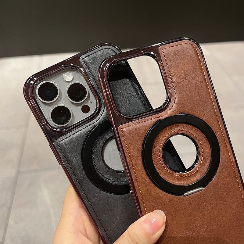 High-end leather magnetic bracket Apple mobile phone case, suitable for Apple 15/14/13 series