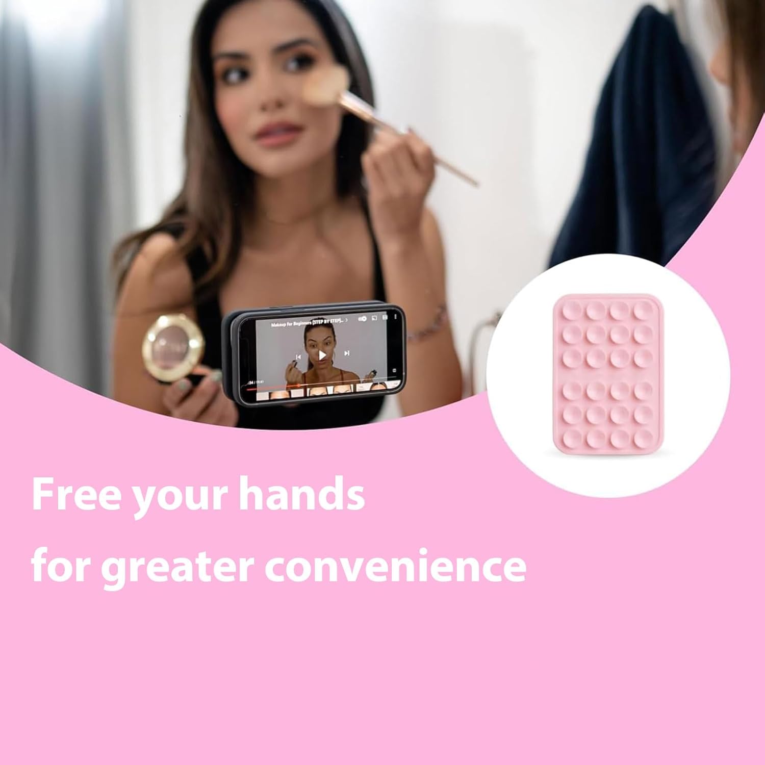 Silicone Suction Cup Phone Case Mount Double Sided for iPhone and Android