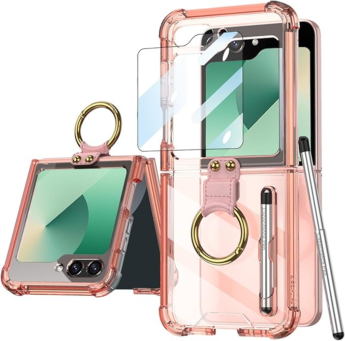Galaxy Z Flip 5 and Galaxy Flip 6 | Transparent Ring Phone Case(Bring Pen)