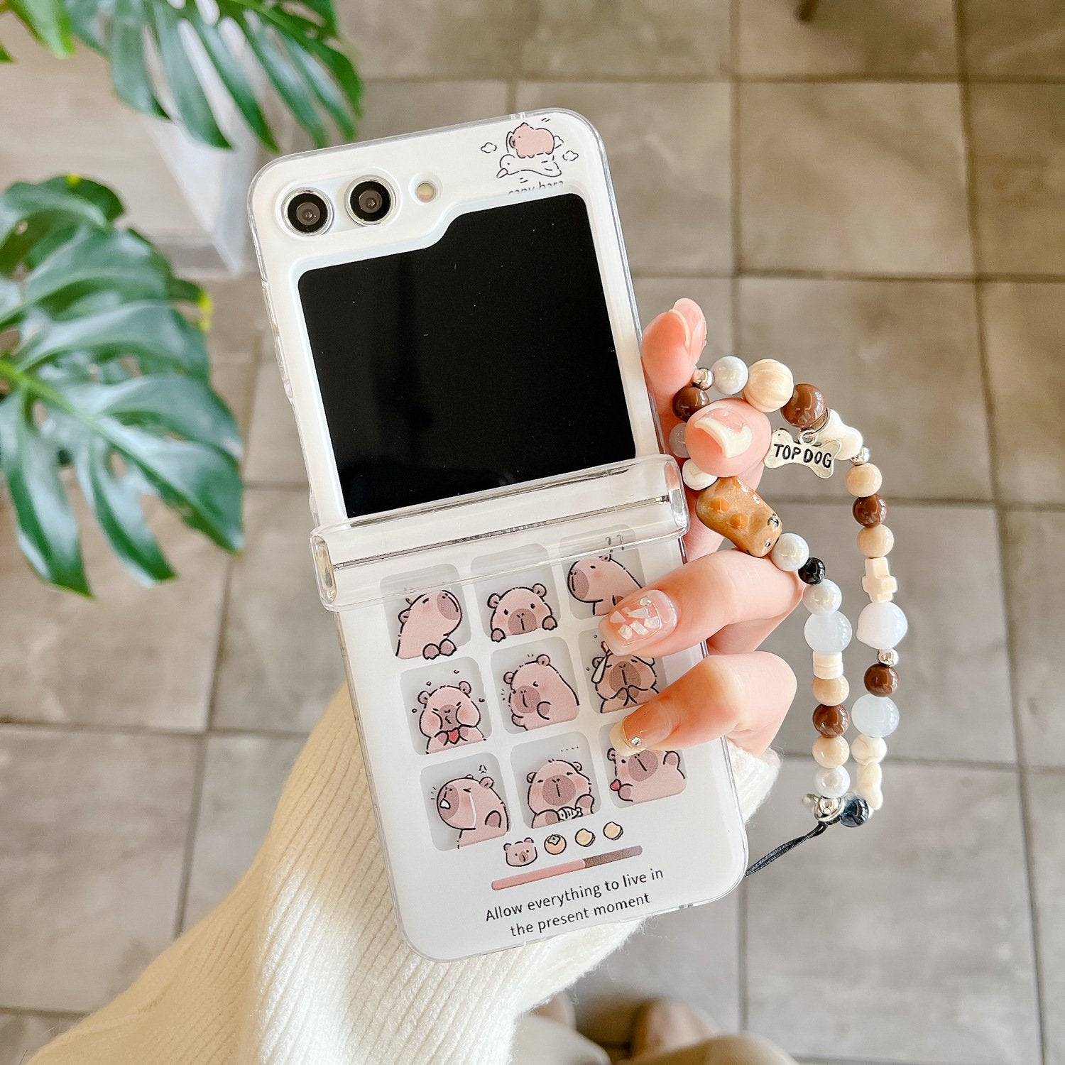 [🎉New Product✨] Cartoon Capybara Phone Case Suitable For Galaxy Z Flip 3/Galaxy Z Flip 4/Galaxy Z Flip 5/Galaxy Z Flip 6