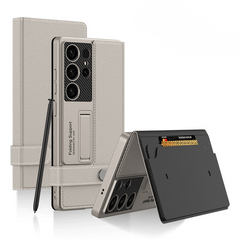 Card Insertable Flip Wallet Business Protective Case For Samsung Galaxy S25 Series & S23 Ultra & S24 Ultra(Only Case)