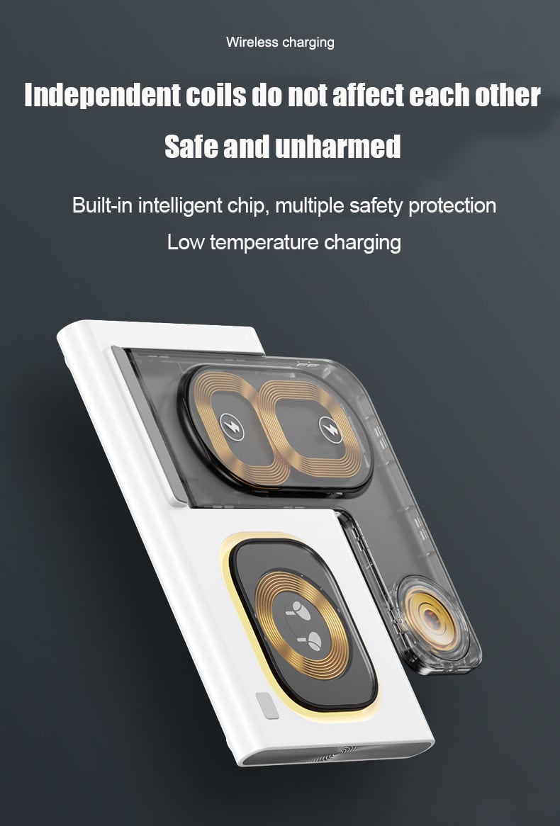 15W 3 in 1 LED Foldable Wireless Charger Stand For Samsung Or iPhone