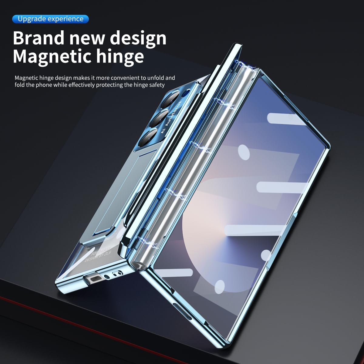 Suitable For Galaxy Z Fold 3/Galaxy Z Fold 4/Galaxy Z Fold 5/Galaxy Z Fold 6 | Transparent Case Phone Case with Pen Holder & Pen