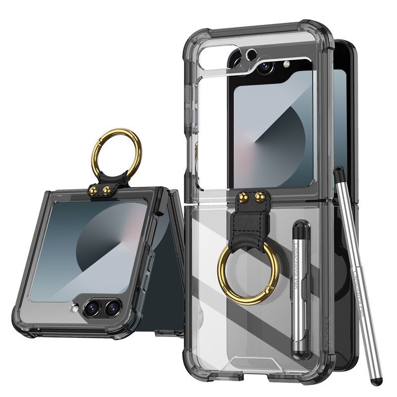 Galaxy Z Flip 5 and Galaxy Flip 6 | Transparent Ring Phone Case(Bring Pen)