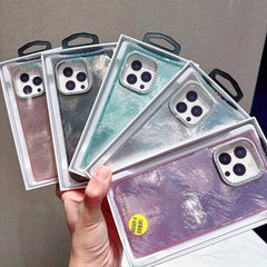 Rhinestone Mirror Frame Foil Texture Protective Case Compatible With iPhone 11/12/13/14/15/16 series