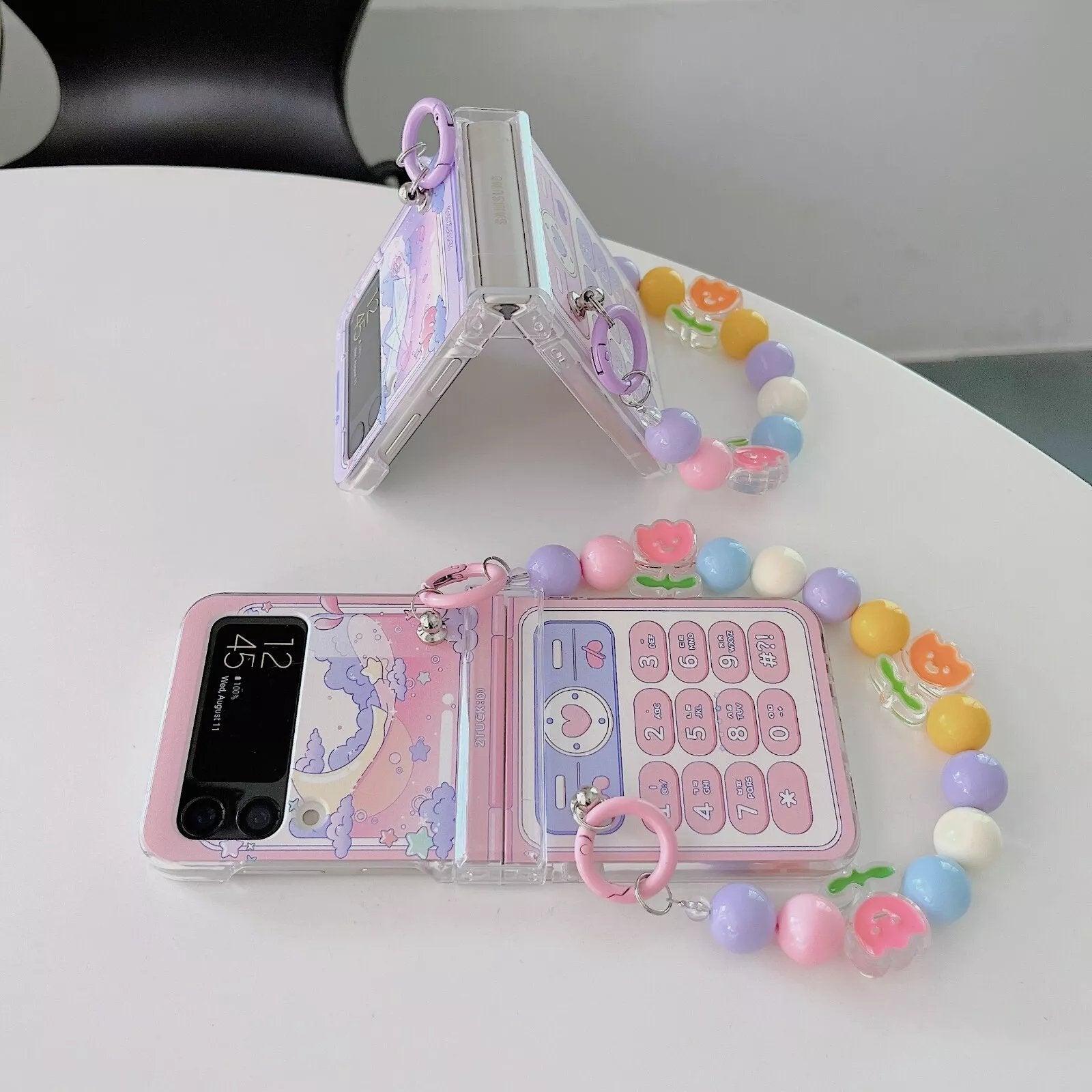 Cute retro phone case for Galaxy Z Flip 3/Galaxy Z Flip 4/Galaxy Z Flip 5/Galaxy Z Flip 6, hinged full cover case