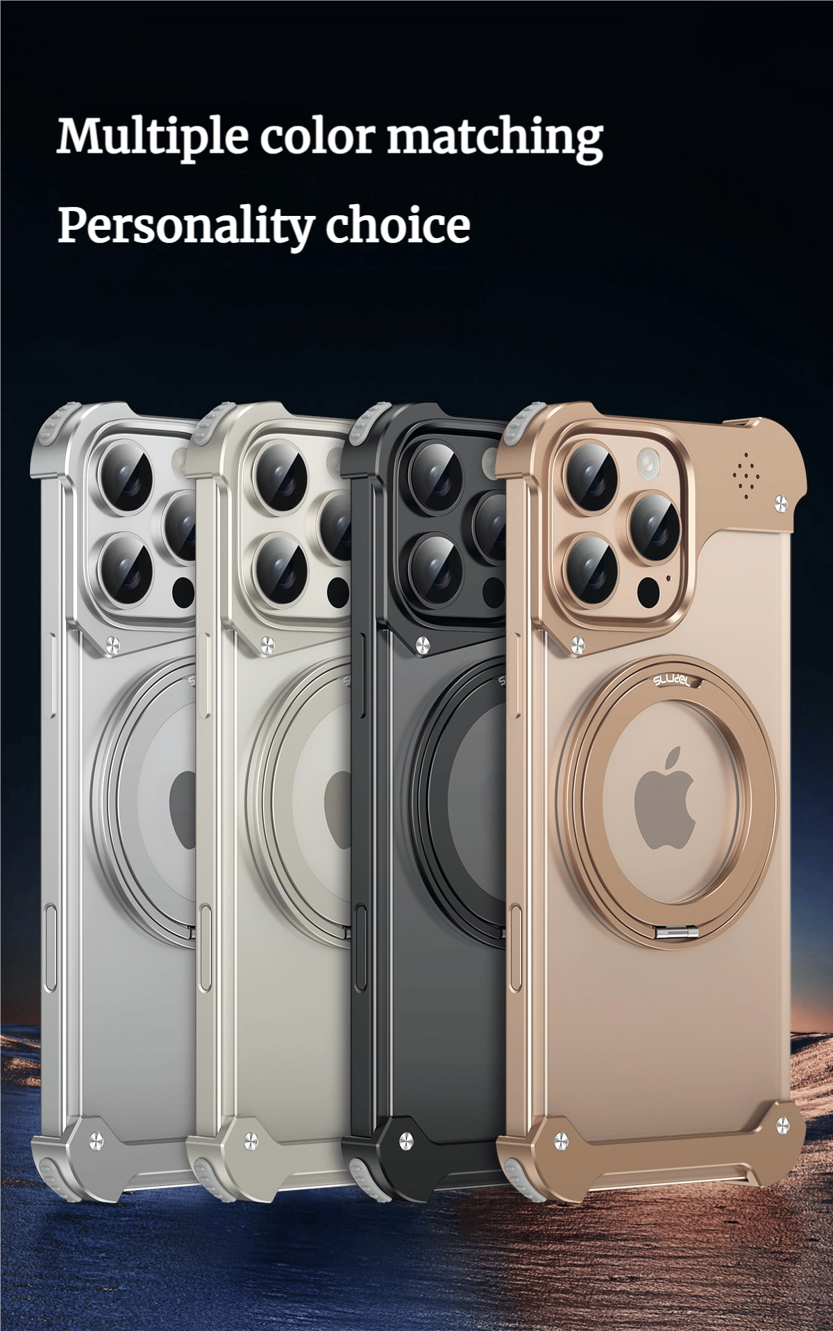 Magnetic Metal 360° Rotating Bracket Case Suitable For iPhone 16/15/14/13 Series