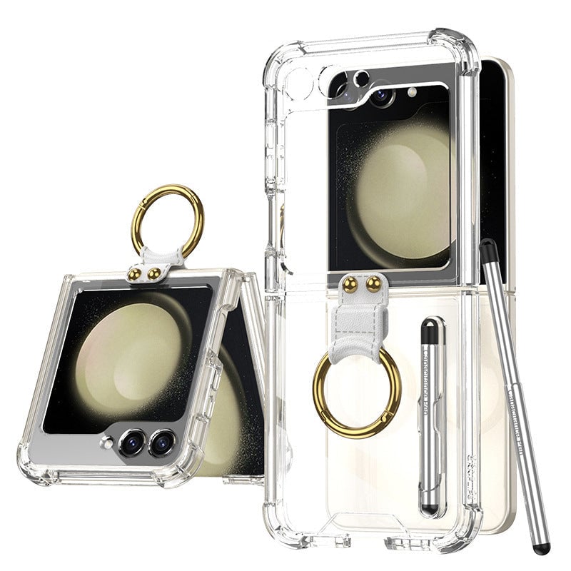 Galaxy Z Flip 5 and Galaxy Flip 6 | Transparent Ring Phone Case(Bring Pen)
