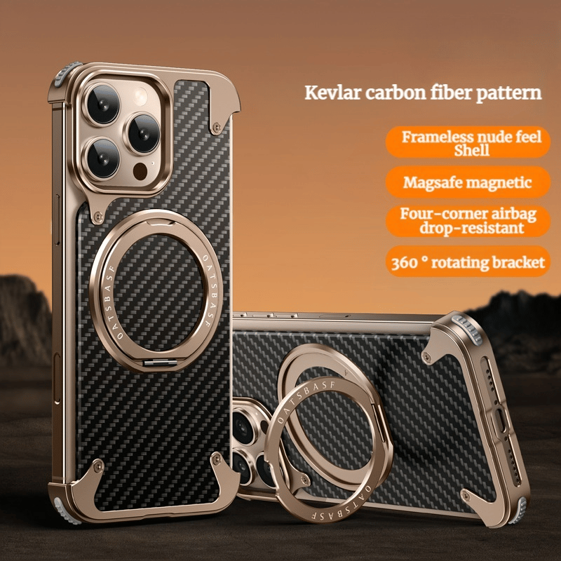 Frameless Carbon Fiber Texture Magnetic Bracket Case