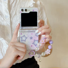 Rendered purple star phone case for Galaxy Z Flip 3/Galaxy Z Flip 4/Galaxy Z Flip 5/Galaxy Z Flip 6