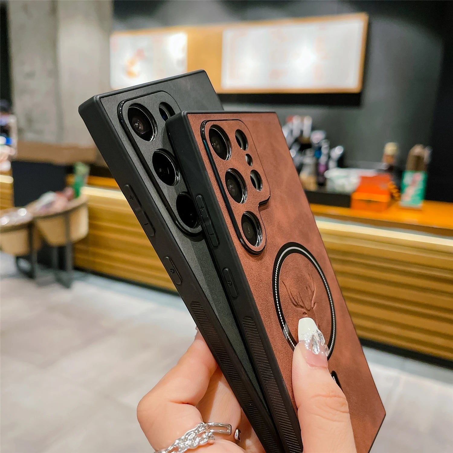 Luxury MagSafe Leather Case for Galaxy S21/S22/S23/S24 Series | Premium Protection & Wireless Charging